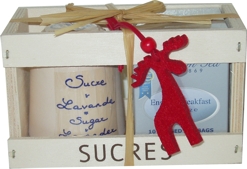 SUGAR GIFTSET, 2 clay shakers, each 100g + Reindeer
