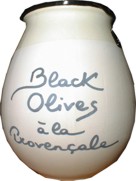 BLACK OLIVES à la Provençale, Clay pot with cork, 350g