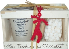GIFT SET: Chocolate Fondue - 200g + Marshmallows + Cocktail sticks + Reindeer